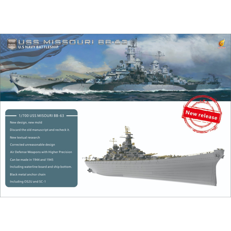 Model Kit Uss Missouri - Very Fire 1/700 USS Missouri Standart