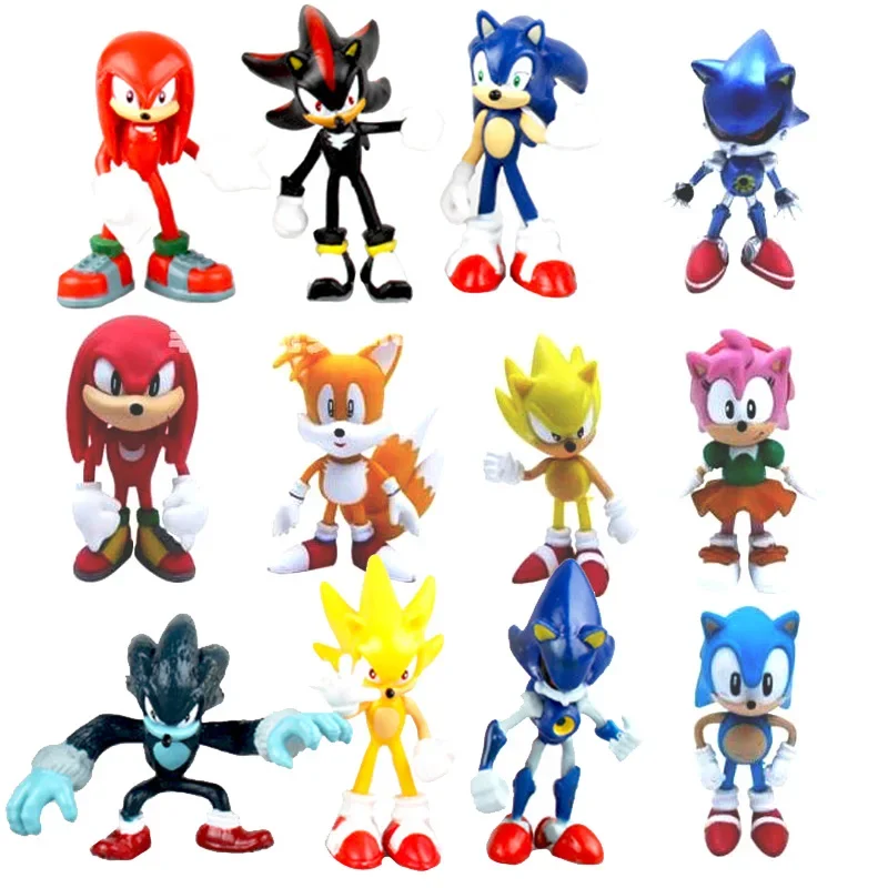 Model Kit Sonic - 6 adet/takım Sonic Aksiyon Figürleri Tails