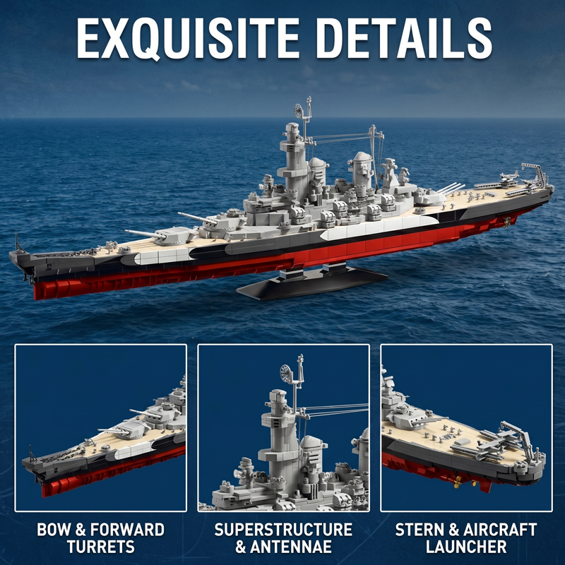 2568 Parça USS Missouri Savaş  - Model Kit Uss Missouri incelemesi ve fiyatı