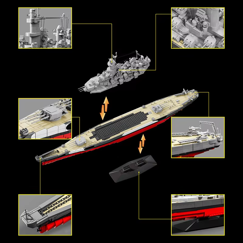 2568 adet USS Missouri savaş g - Model Kit Uss Missouri incelemesi ve fiyatı